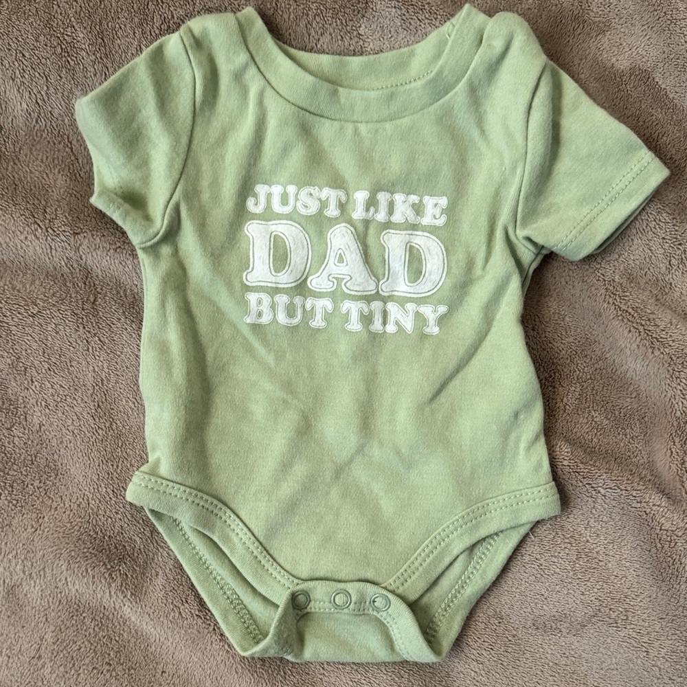 Green Baby Onesie - Just Like Dad But Tiny